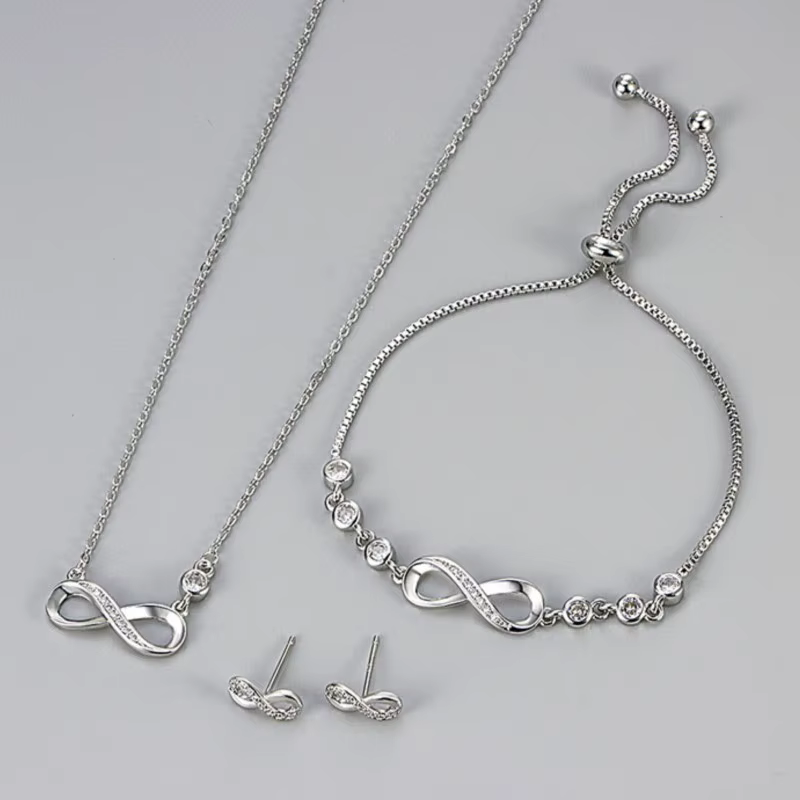 Extron-Ensemble de bijoux en argent pour femme