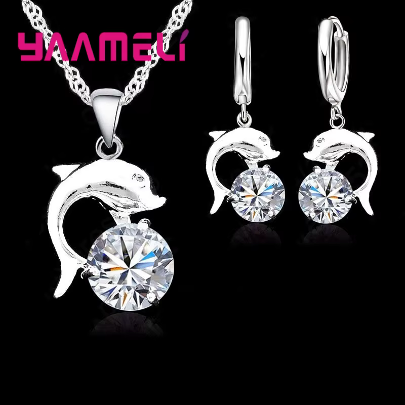 Ensembles de bijoux en argent regardé 925 pour femmes