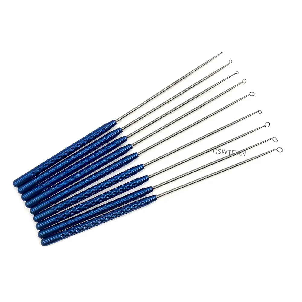 Curette à micro-anneaux avec pointe d'anneau droite 45