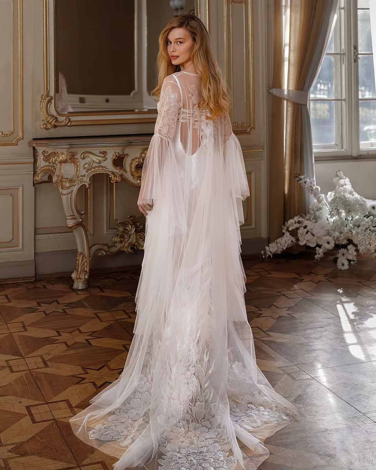 Robe de loisirs en dentelle transparente pour femmes