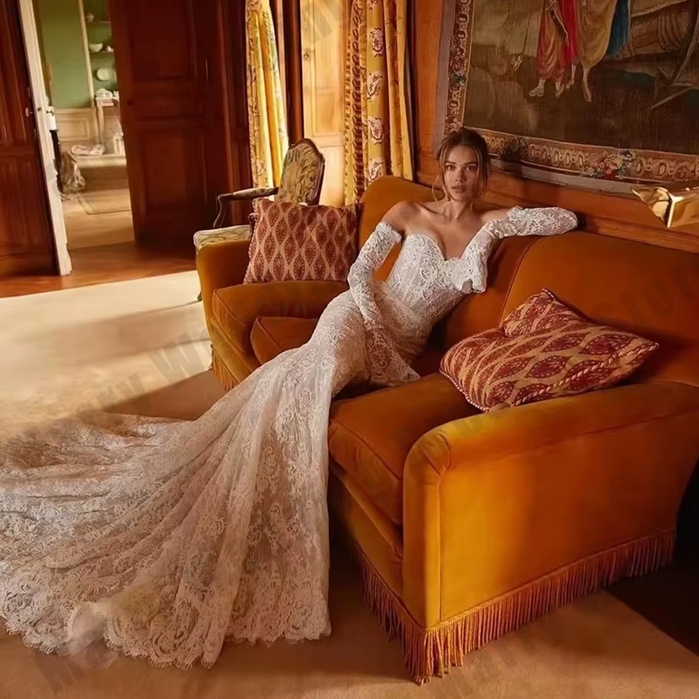 Robes de mariée de luxe à manches longues
