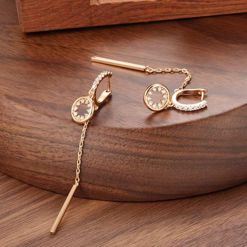 Boucles d'oreilles en or rose 14 carats pour femmes