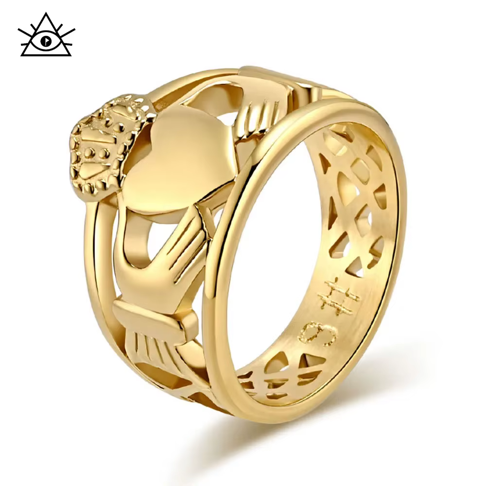 Bague de mariage Irish Claddagh en acier inoxydable