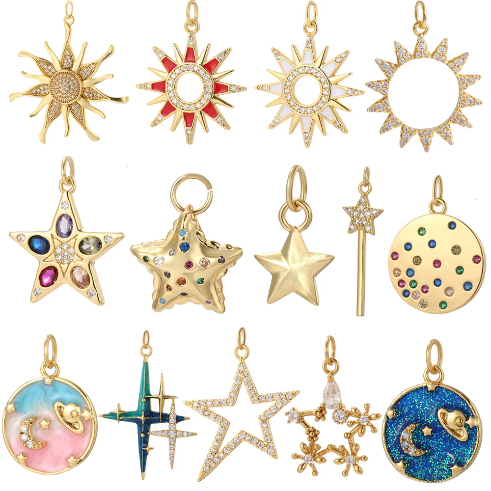 Breloque bohème étoiles lune pour bijoux