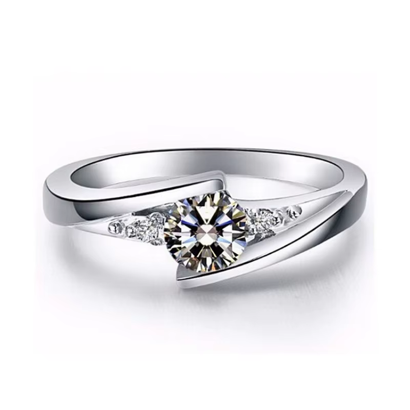 Bagues en acier inoxydable plaqué argent pour femmes | Bague carrée en zircon cubique | Bijoux Accessoires Vente en