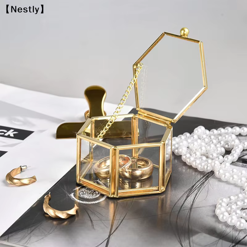 Boîte à bagues hexagonale haut de gamme