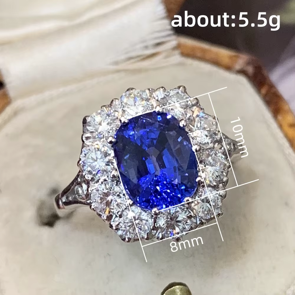 Huitan – bague en zircone cubique bleue scintillante pour femmes