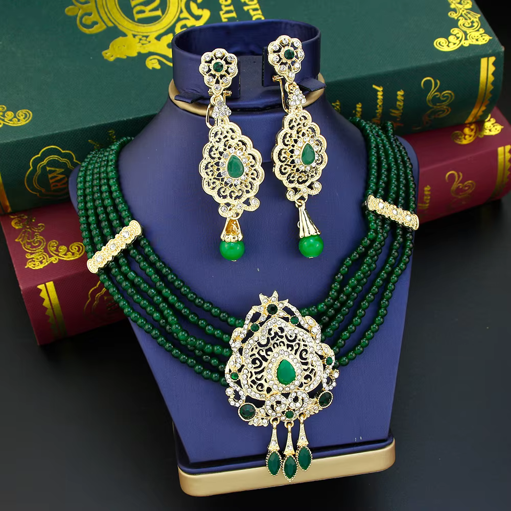 Sunspicems – ensemble de bijoux en perles à main arabes pour femmes