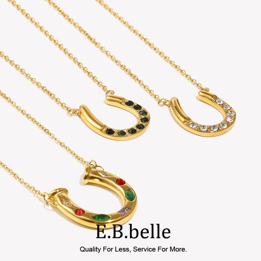 E.B.belle-Collier pendentif en forme de U avec biscuits pour femme