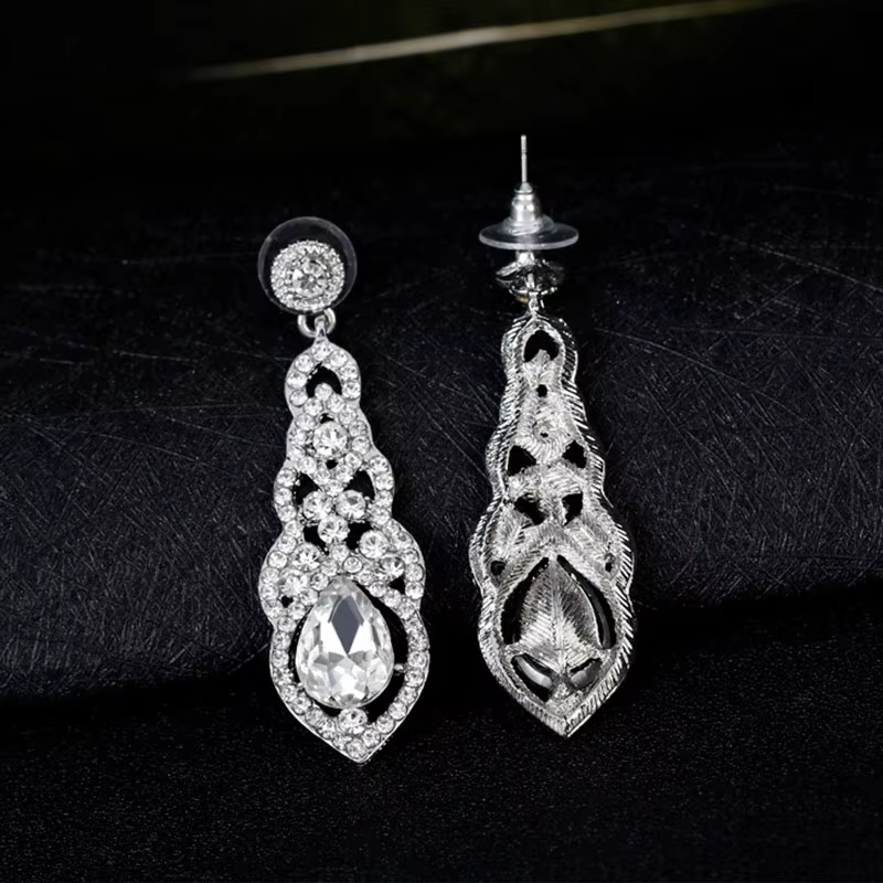 VENTFILLE – boucles d'oreilles longues en cristal brillant pour femmes