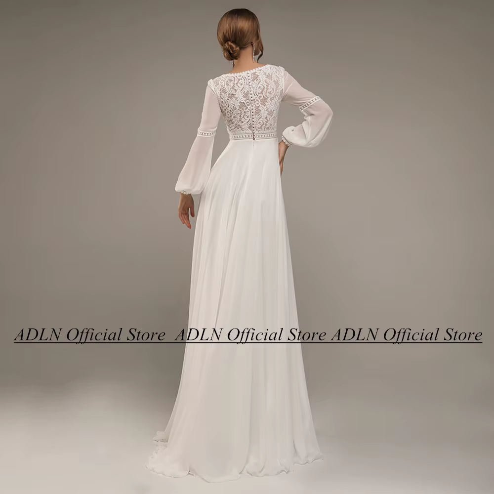 Robe de mariée bohème à manches bouffantes personnalisées