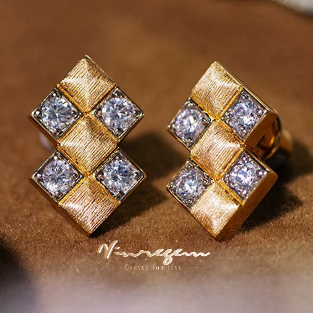 Vinregem-Boucles d'oreilles vintage en argent regardé 925