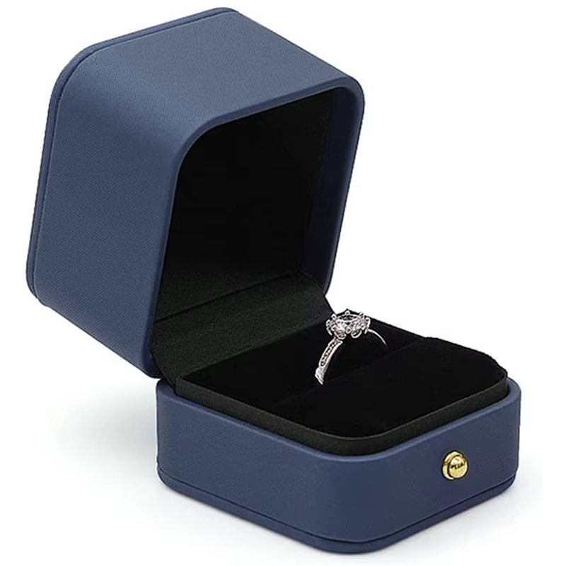 Boîte à matiques de fiançailles en cuir à double fente