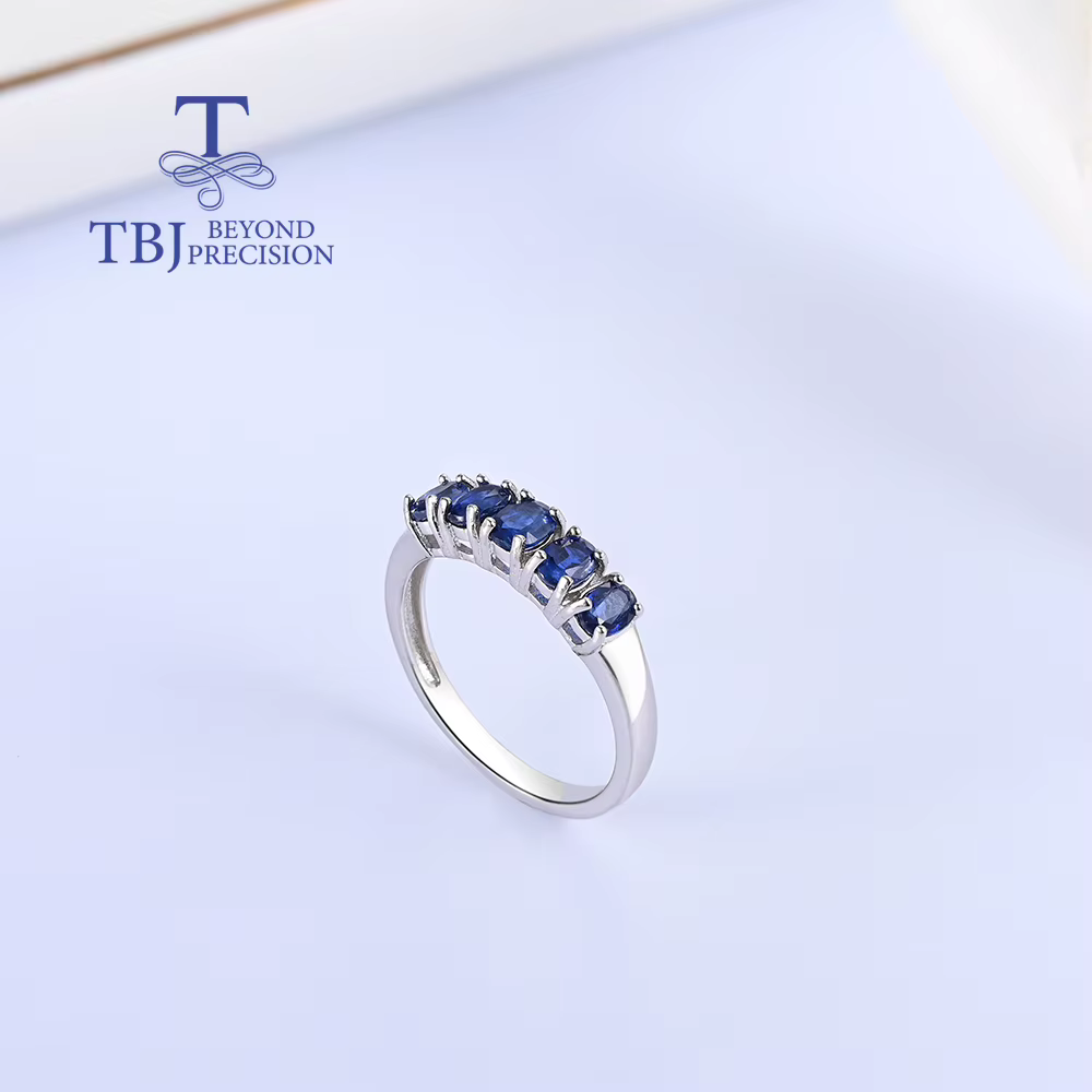 Bague Classique en Argent avec Pierres Précieuses de Kyanite Bleue Naturelle 1