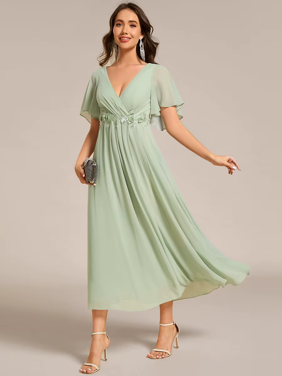 Robes de soirée élégantes à manches courtes