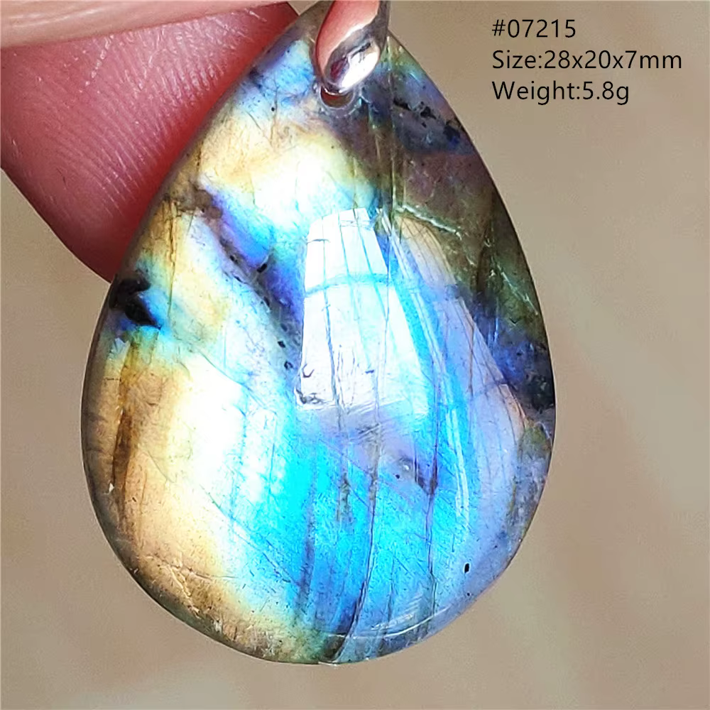 Pendentif Labradorite bleue naturelle pour femmes et hommes, bijoux en perles de goutte d'eau, cristal coloré, pierre de lune, collier en Labradorite AAAAAA