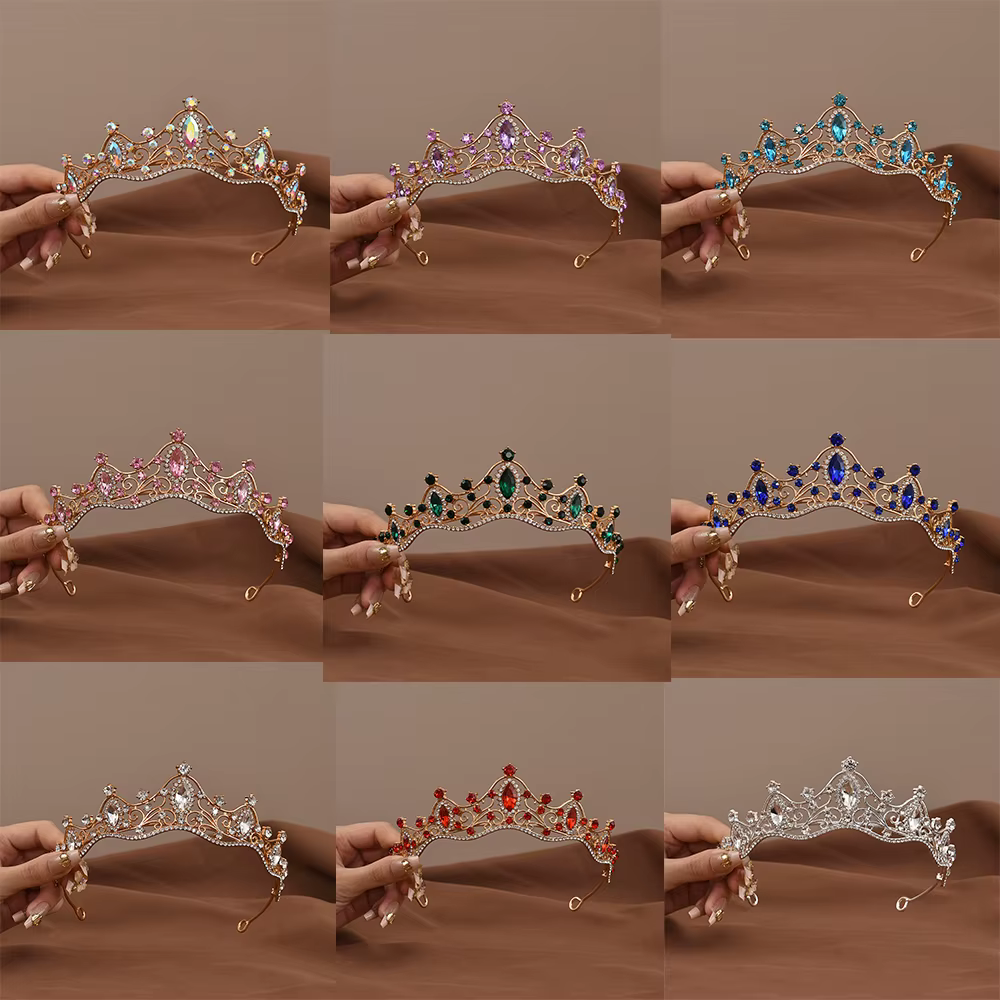 Princesse reine Vintage Baroque cristal couronne strass diadème pour les femmes mariée mariage fête bal bijoux cheveux accessoires