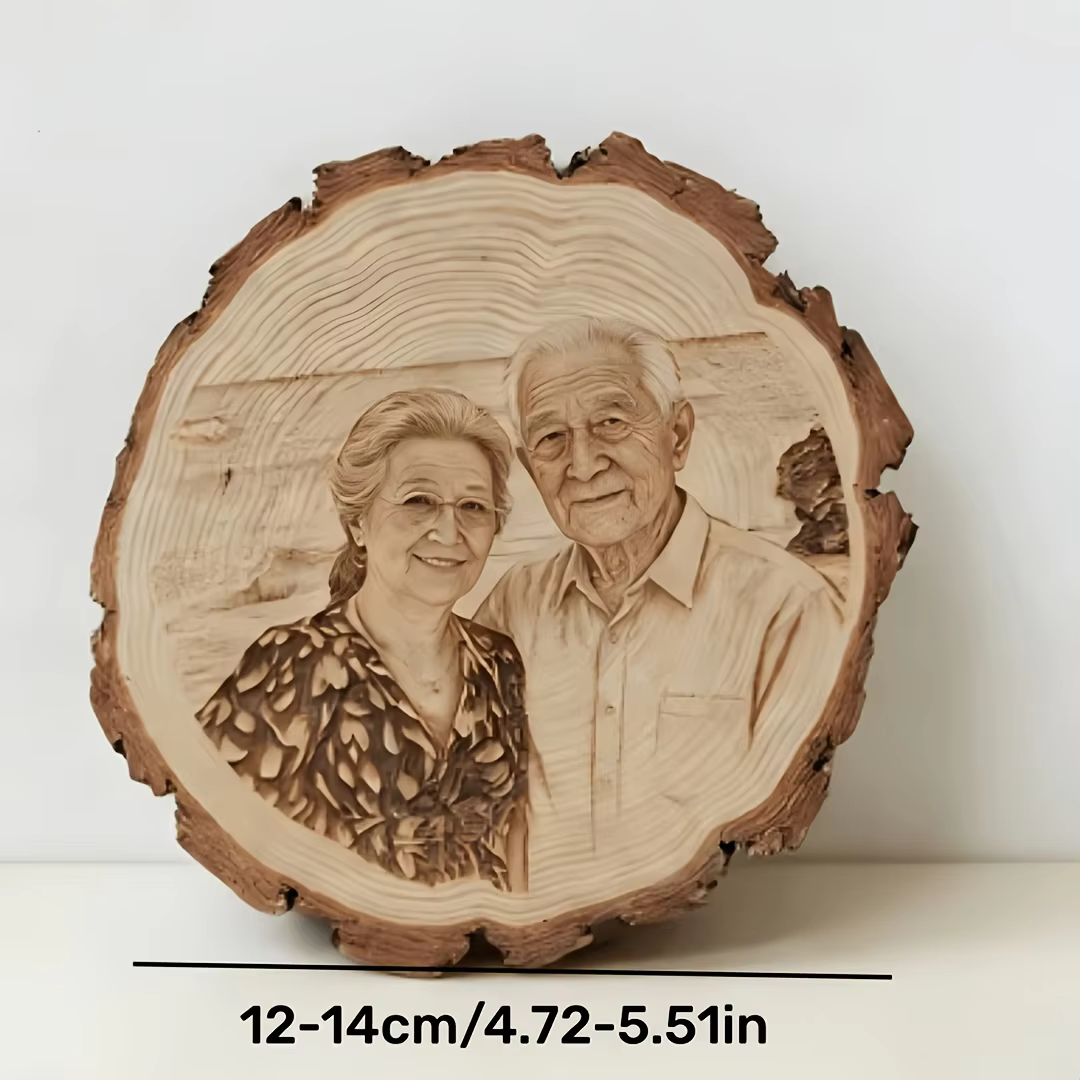Ornement photo en bois vintage personnalisé – Décoration