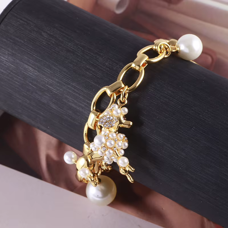 Bracelet multi-pendentifs en émail émaillé