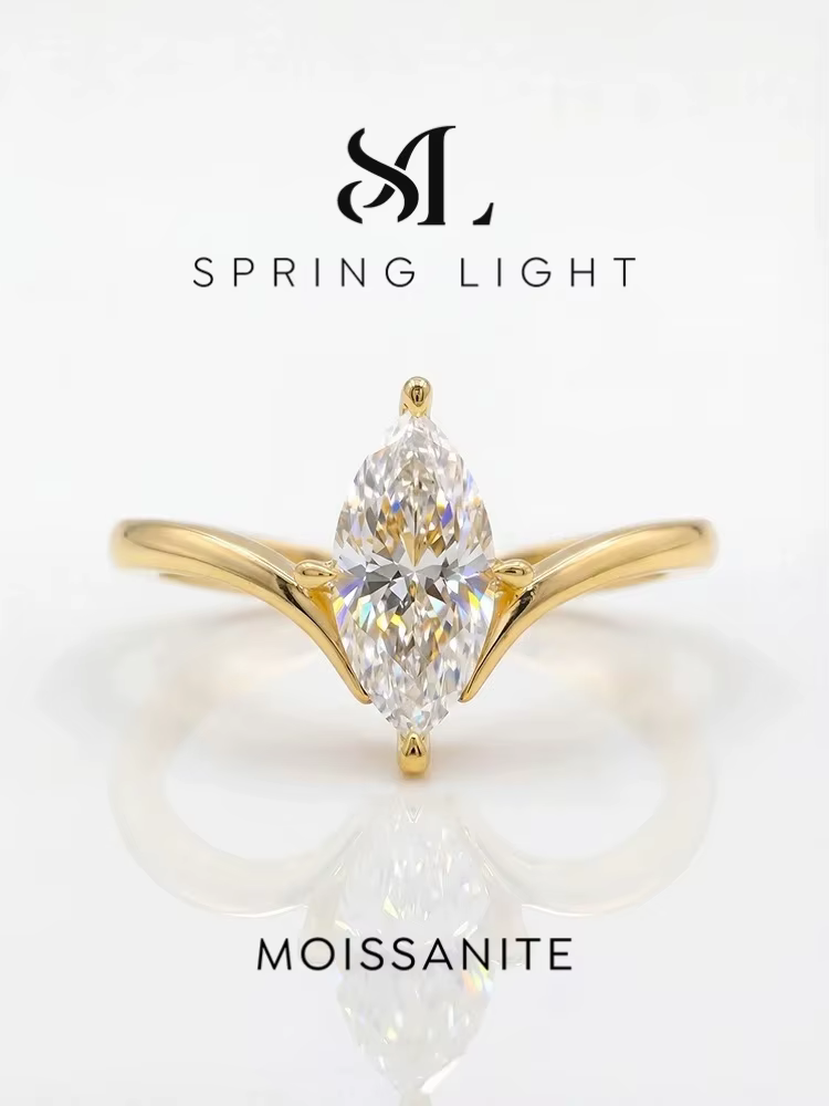 Bague classique certifiée en diamant Moissanite pour femmes