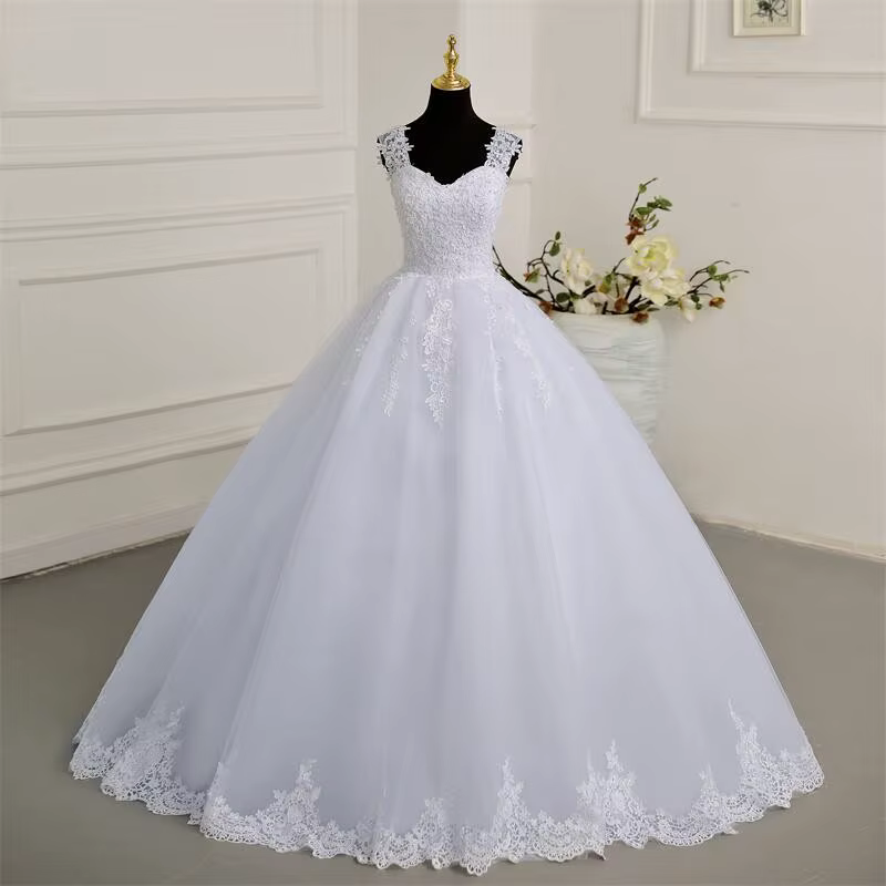 Robe de mariée classique en dentelle, tenue de luxe, grande taille, 2023