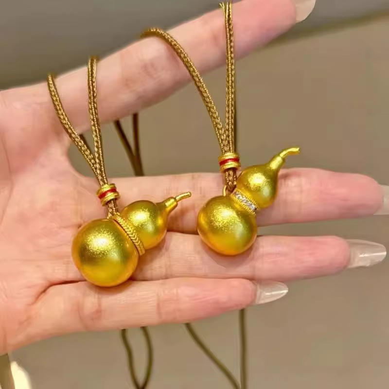 Pendentif Gourd en Or Plaqué Or 18K Véritable