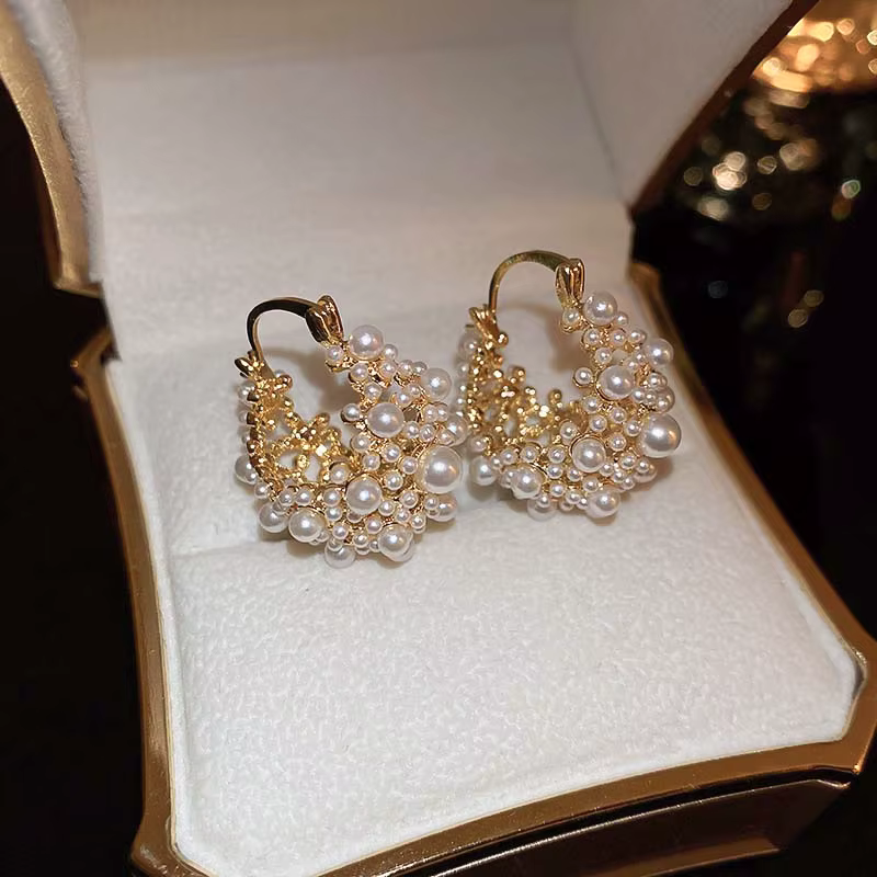 Boucles d'oreilles créoles plaquées or véritable 14 carats