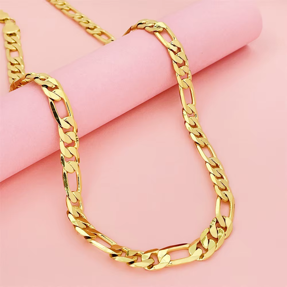 Collier géométrique de luxe en or véritable 18 carats
