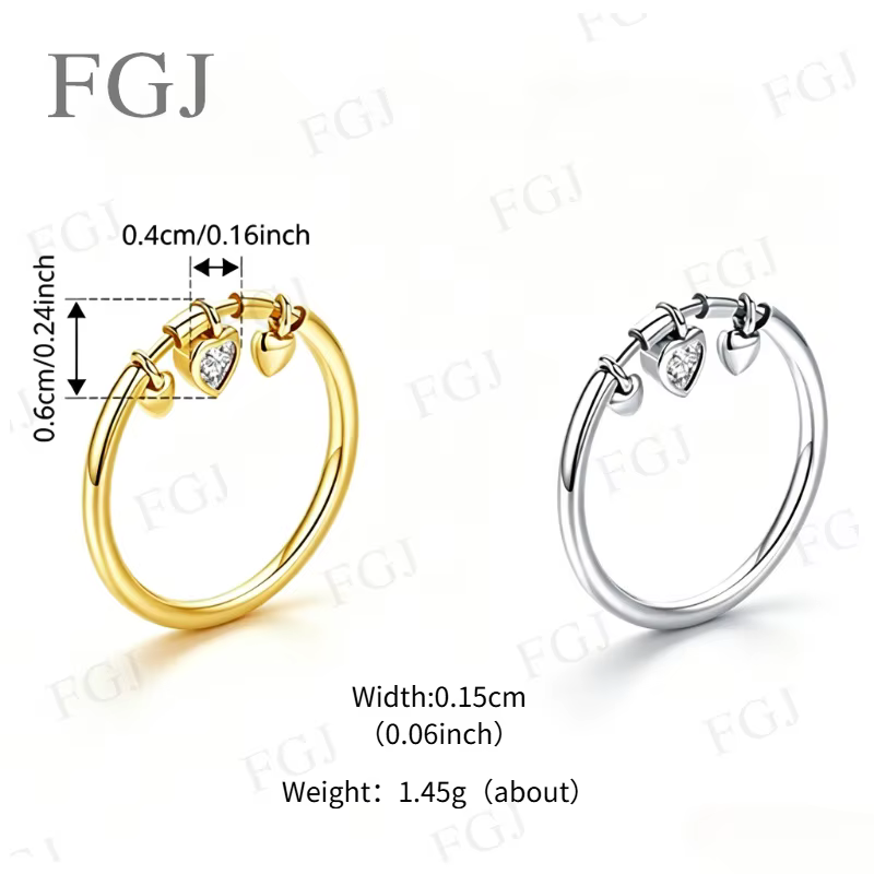 Bague en argent sterling 925 scintillante en forme de cœur avec CZ pour femme