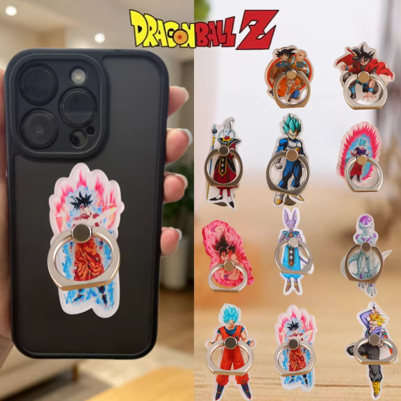 Support de téléphone portable créatif 3D en acrylique Dragon Ball Z - Anneau de doigt - Cadeau Dragon Ball