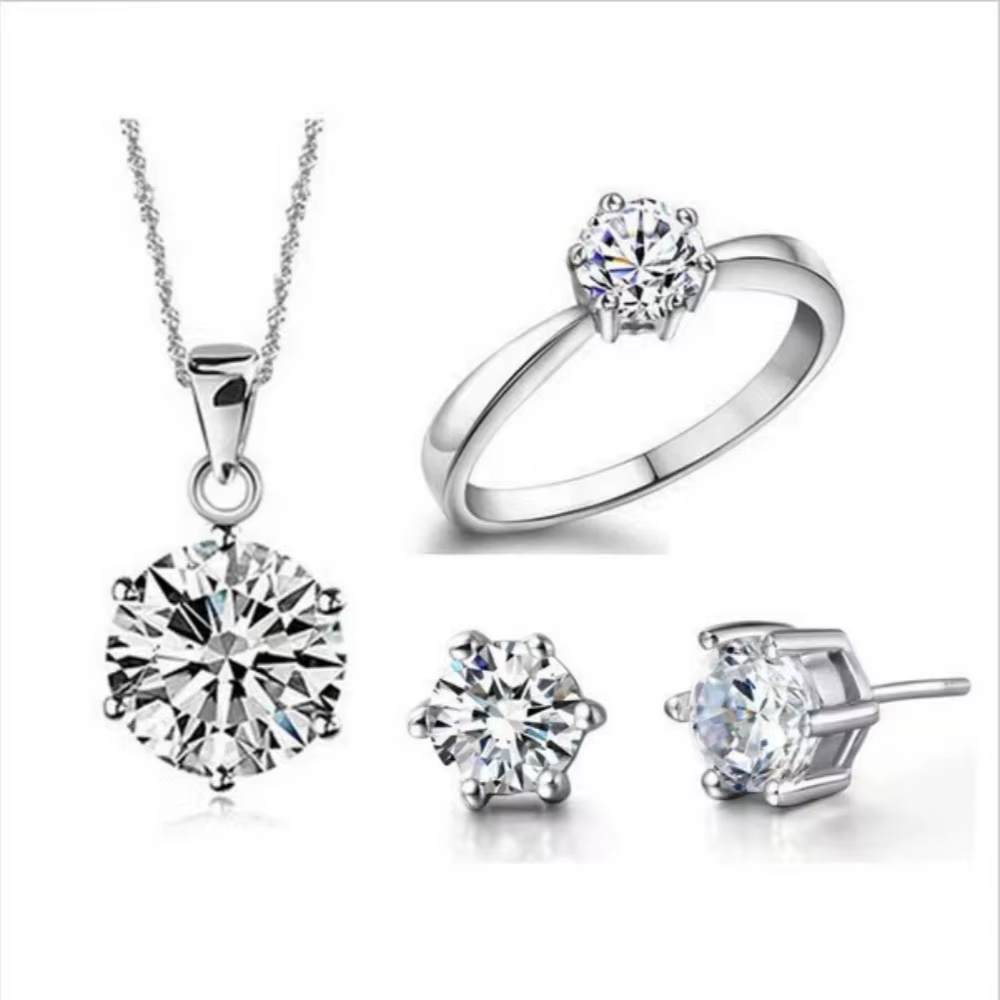 Collier classique de luxe avec pendentif en Moissanite à Six griffes