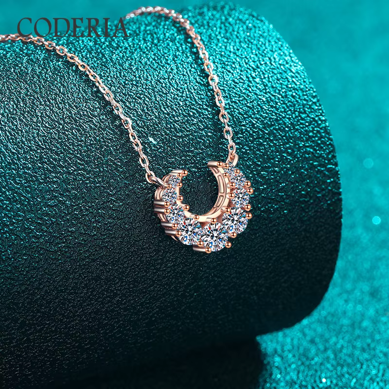 Collier pendentif lune en argent regardé 925 pour femme