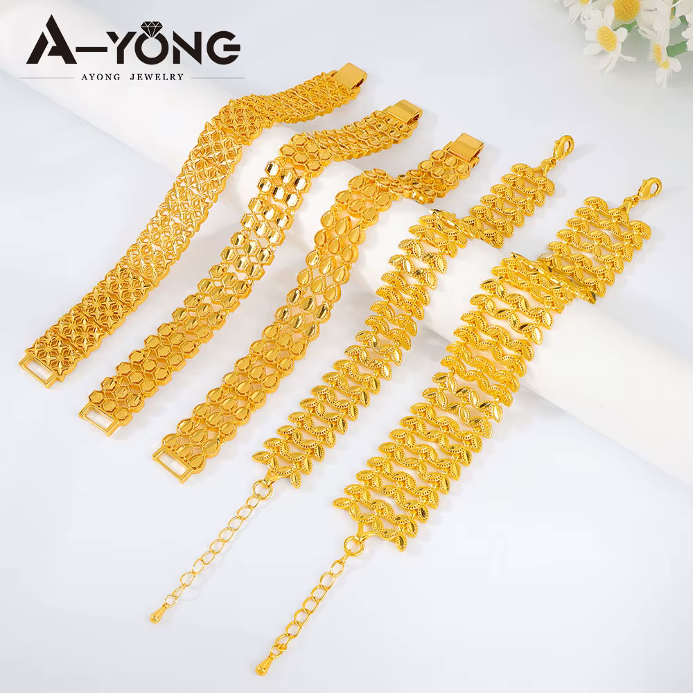 Bracelet de mode Dubaï plaqué or 21 carats