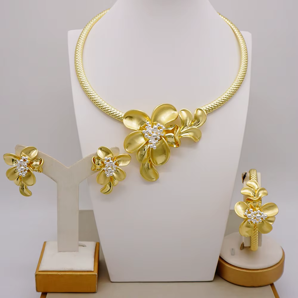 Parure de bijoux brésiliens couleur or