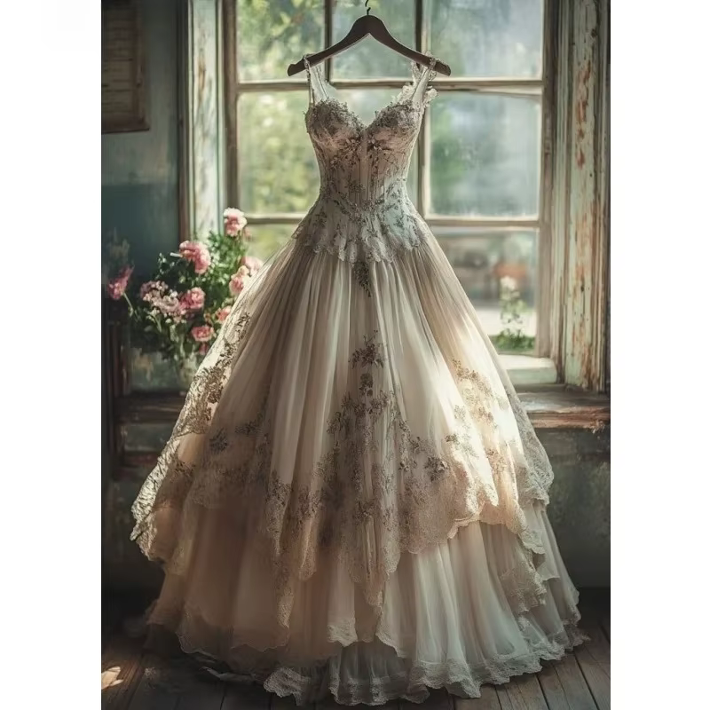 Robe De mariée médiévale historique, bretelles, col en v, sans manches, ligne a, robe De mariée De jardin élégante, personnalisée, 2025
