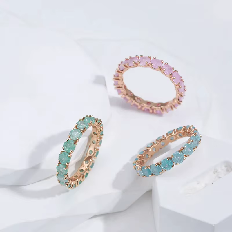Wbmqda-Bague en pierre narmulticolore pour femme