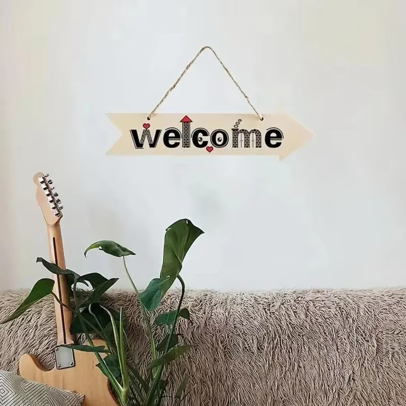 3/6 Pièces Plaques Flèches en Bois Non Finies Décoration Murale Directionnelle Kit d'Artisanat Mural DIY
