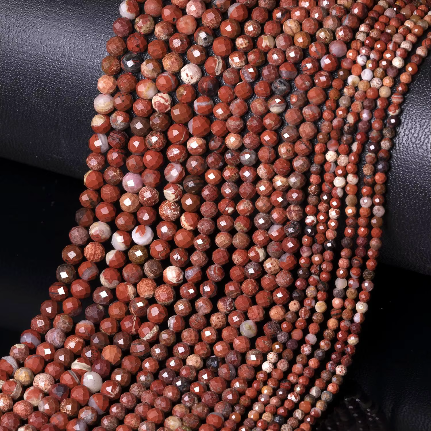 Perles en pierre de jaspe rouge naturel