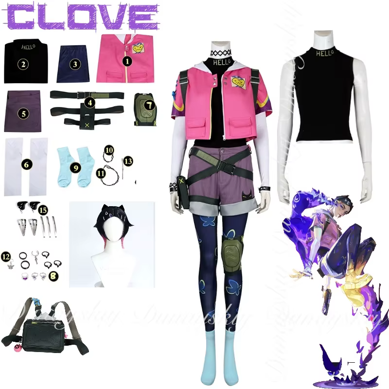 VALORANT jeu clou de girofle Cosplay avec vêtements exclusifs le personnage du héros contrôlant et le Costume de Cosplay éternel un plein d'ensemble