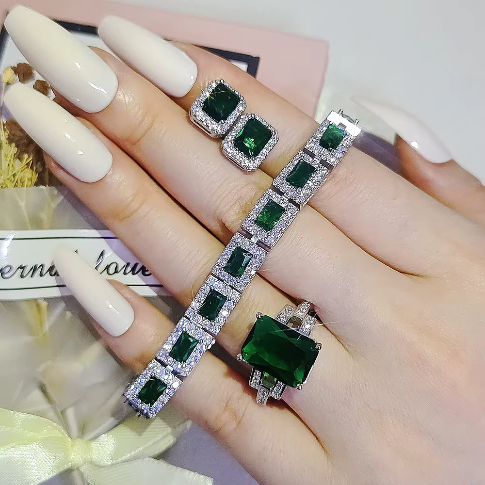 Nouvel ensemble de bijoux africains de Dubaï couleur argent 2026 pour mariée