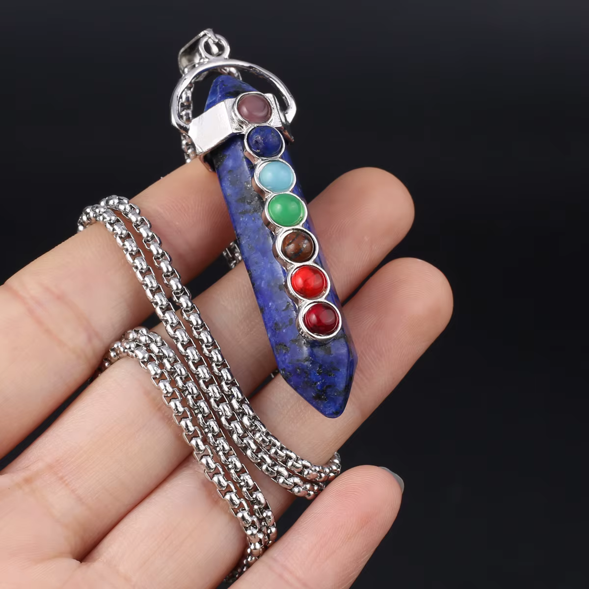 Collier en pierre naturelle incrustée de pierre semi-précieuse pour femmes, pendentif pour la fabrication de bijoux, collier, Bracelet, chaîne d'accessoires, 60cm