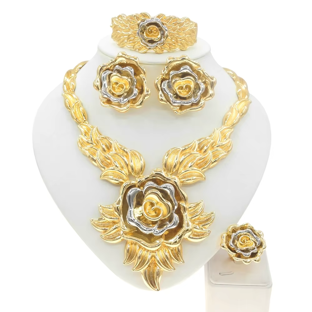 Ensemble de bijoux plaqués or pour femmes