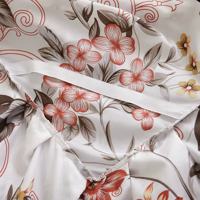 Ensemble de 3 pièces de jupe de lit de Style Floral et taie d'oreiller