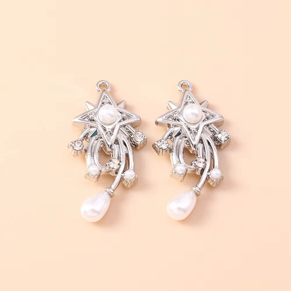 Leslie 5 pièces 31*16mm exquis cristal perle étoile polaire pendentifs de collier Polaris breloques boucles d'oreilles Bracelet bijoux à bricoler soi-même cadeaux
