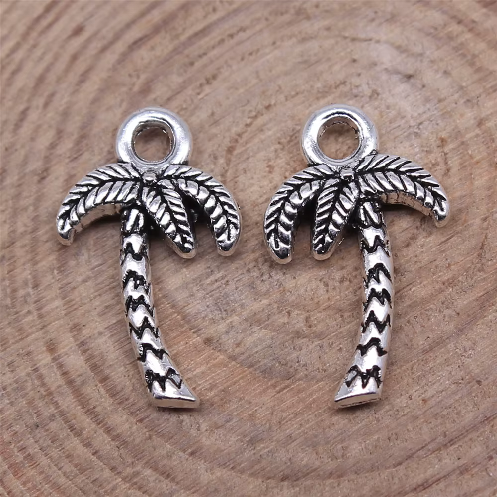 WYSIWYG – cocotier Antique couleur argent 17x10mm, 20 pièces pour la fabrication de bijoux
