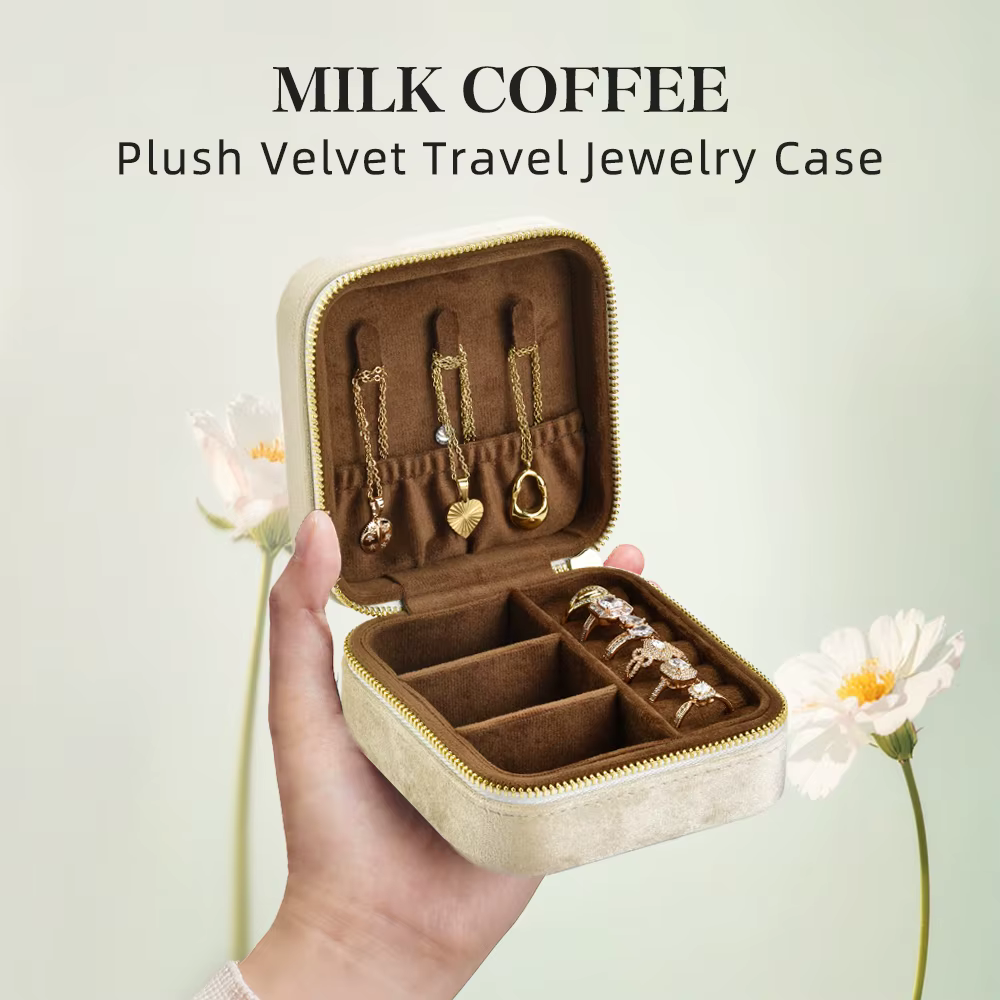 TAIMY luxe velours boîte à bijoux Mini Portable voyage personnaliser Logo personnalisé boîte à bijoux anneau carré boucles d'oreilles mallette de rangement