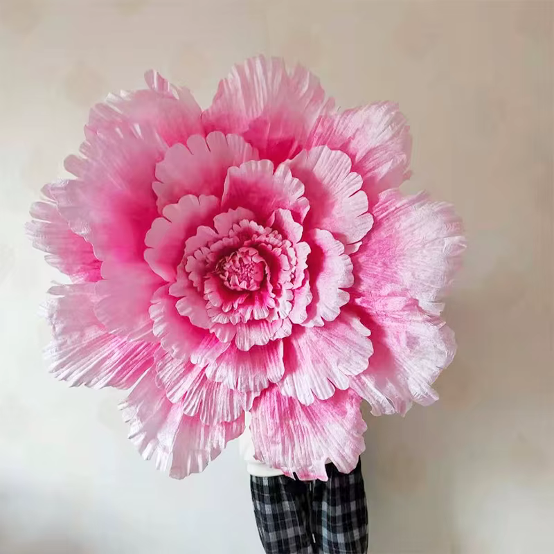 Grande tête de pivoine artificielle en velours pour décoration de mariage