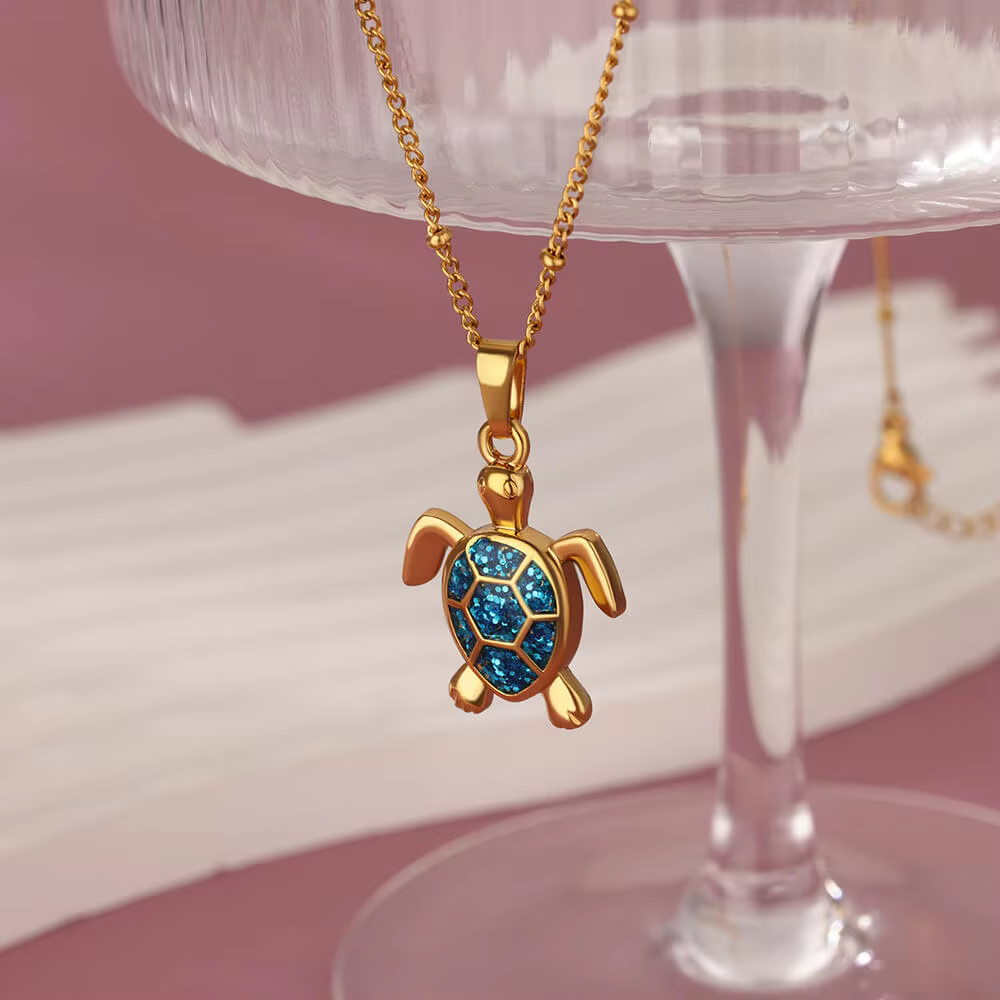 Collier pendentif tortue pour femme