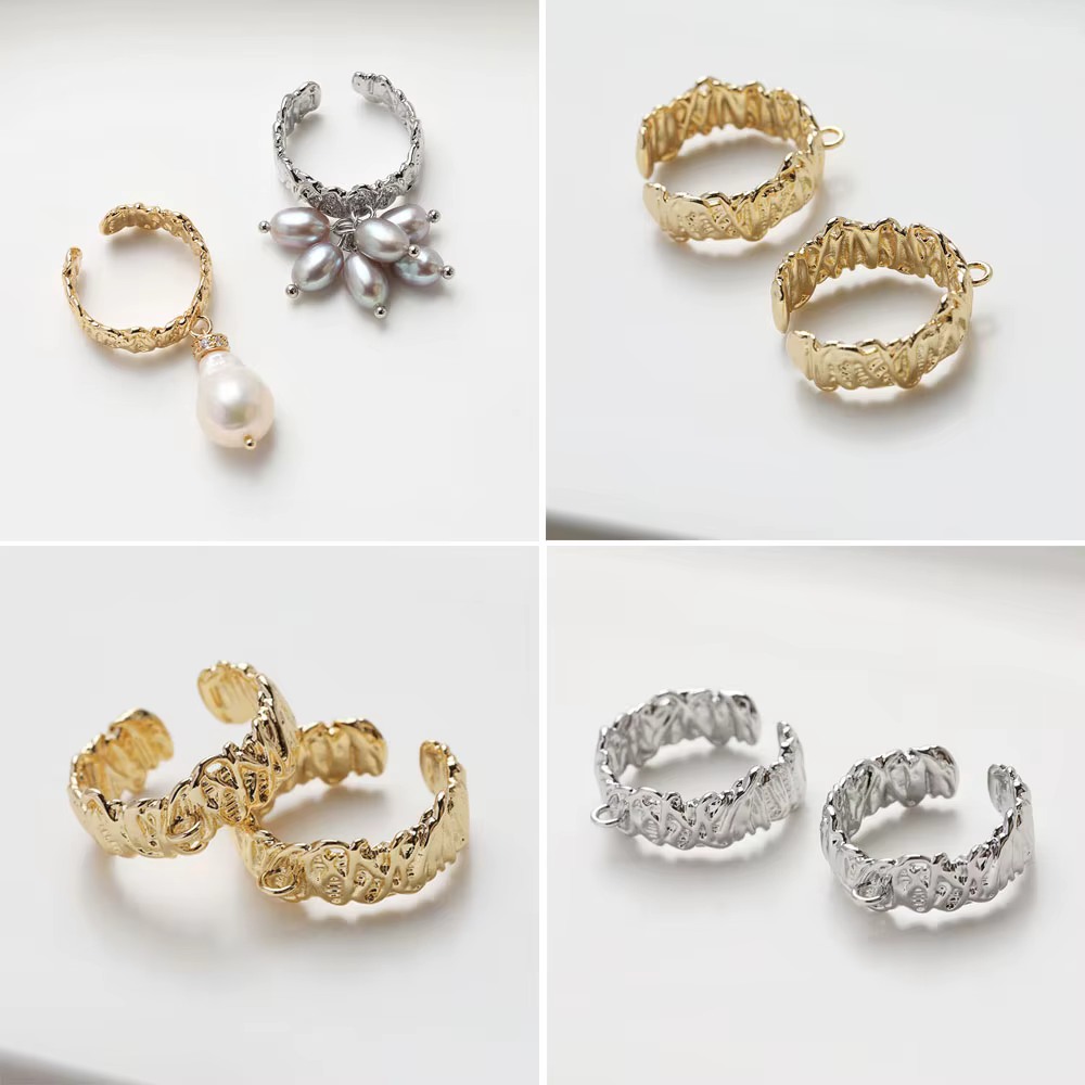 Bague fendue ouverte irrégulière plaquée or 14K