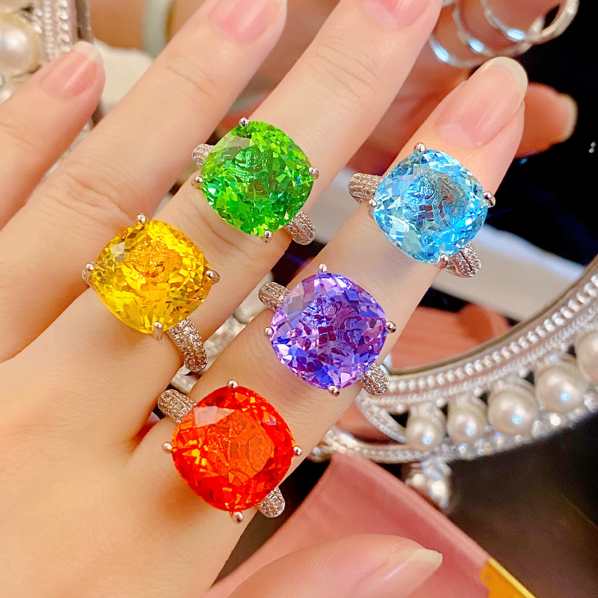 Bagues de mariage en diamant de laboratoire pour femmes